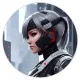 Коврик для мыши Киберпанк девушка, d.20см KM0706