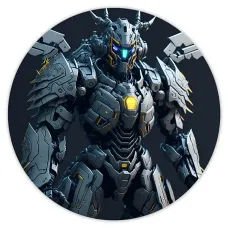 Коврик для мыши Киберпанк боевой робот, d.20см KM0708