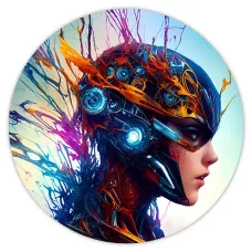 Коврик для мыши Киберпанк девушка, d.20см KM0710