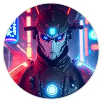 Коврик для мыши Киберпанк самурай, d.20см KM0711