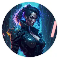 Коврик для мыши Киберпанк девушка, d.20см KM0713