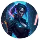 Коврик для мыши Киберпанк девушка, d.20см KM0713