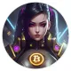 Коврик для мыши Киберпанк девушка биткойн, d.20см KM0715