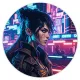 Коврик для мыши Киберпанк девушка, d.20см KM0717