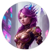 Коврик для мыши Киберпанк девушка, d.20см KM0719