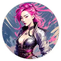 Коврик для мыши Киберпанк девушка, d.20см KM0720