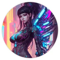 Коврик для мыши Киберпанк девушка, d.20см KM0721