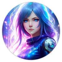 Коврик для мыши Киберпанк девушка, d.20см KM0722