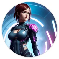 Коврик для мыши Киберпанк девушка, d.20см KM0723