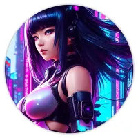 Коврик для мыши Киберпанк девушка, d.20см KM0725