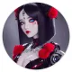 Коврик для мыши Киберпанк девушка киборг, d.20см KM0726