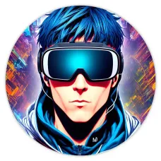 Коврик для мыши Киберпанк парень VR, d.20см KM0727