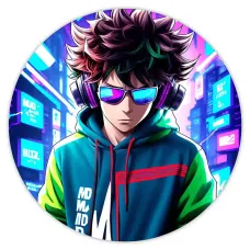 Коврик для мыши Киберпанк парень, d.20см KM0729