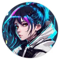 Коврик для мыши Киберпанк девушка, d.20см KM0730