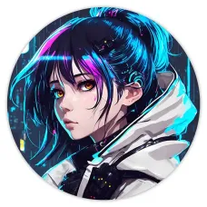 Коврик для мыши Киберпанк девушка, d.20см KM0730