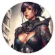 Коврик для мыши Киберпанк девушка, d.20см KM0733