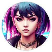 Коврик для мыши Киберпанк девушка, d.20см KM0737