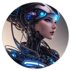 Коврик для мыши Киберпанк девушка киборг, d.20см KM0739