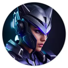 Коврик для мыши Киберпанк девушка, d.20см KM0743