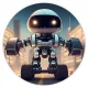 Коврик для мыши Киберпанк робот, d.20см KM0746