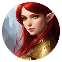 Коврик для мыши Девушка эльф, d.20см KM0748