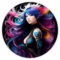 Коврик для мыши Девушка, d.20см KM0793