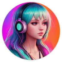 Коврик для мыши Девушка в наушниках, d.20см KM0799