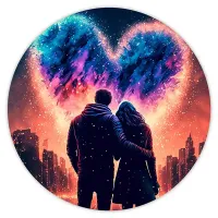 Коврик для мыши Влюбленная пара, d.20см KM0809