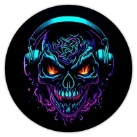Коврик для мыши Череп в наушниках, d.20см KM0831