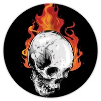 Коврик для мыши Череп в огне, d.20см KM0840
