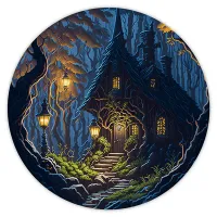 Коврик для мыши Домик в лесу, d.20см KM0925