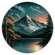 Коврик для мыши Гора и озеро, d.20см KM0937