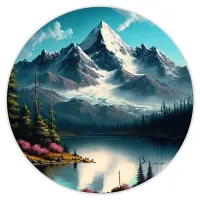 Коврик для мыши Гора и озеро, d.20см KM0939