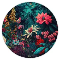 Коврик для мыши Цветы, d.20см KM0940