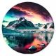 Коврик для мыши Горы и северное сияние, d.20см KM0949