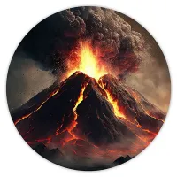 Коврик для мыши Извержение вулкана, d.20см KM0954