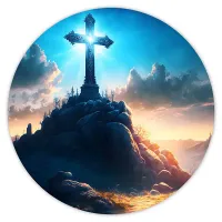 Коврик для мыши Поклонный крест на горе, d.20см KM0992