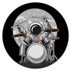 Коврик для мыши Космонавт барабаны, d.20см KM0995