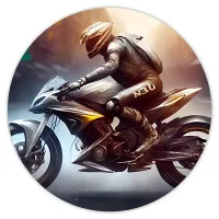 Коврик для мыши Мотоциклист, d.20см KM1018