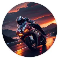 Коврик для мыши Мотоциклист, d.20см KM1019