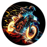 Коврик для мыши Мотоциклист, d.20см KM1021