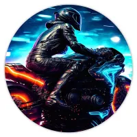 Коврик для мыши Мотоциклист, d.20см KM1024