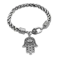 Браслет цепь с амулетом Хамса, металл BS092-35