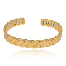 Безразмерный магнитный браслет, 1см, цвет золотой BSM029-01