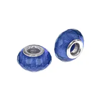 Бусина для евробраслета, 13,5х9мм, отверстие 5мм, цвет синий FBE1033-01