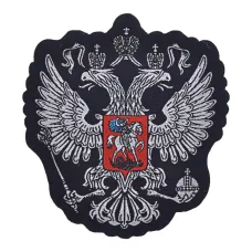 Нашивка Российский герб, 8х7см, цвет чёрный NS069-02