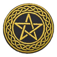 Нашивка Пентаграмма, d.7см, цвет желтый NS081-02