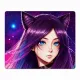 Коврик для мыши 22х18см Аниме девушка неко KMP250