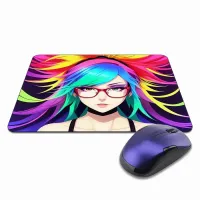 Коврик для мыши 22х18см Аниме девушка в очках KMP264