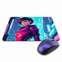Коврик для мыши 22х18см Киберпанк аниме девушка KMP269